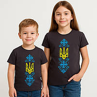 Детская футболка с гербом, графитовая, фуликра