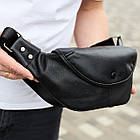 Бананка топова шкіряна чоловіча модна містка повсякденна чорна TD-37698, фото 2