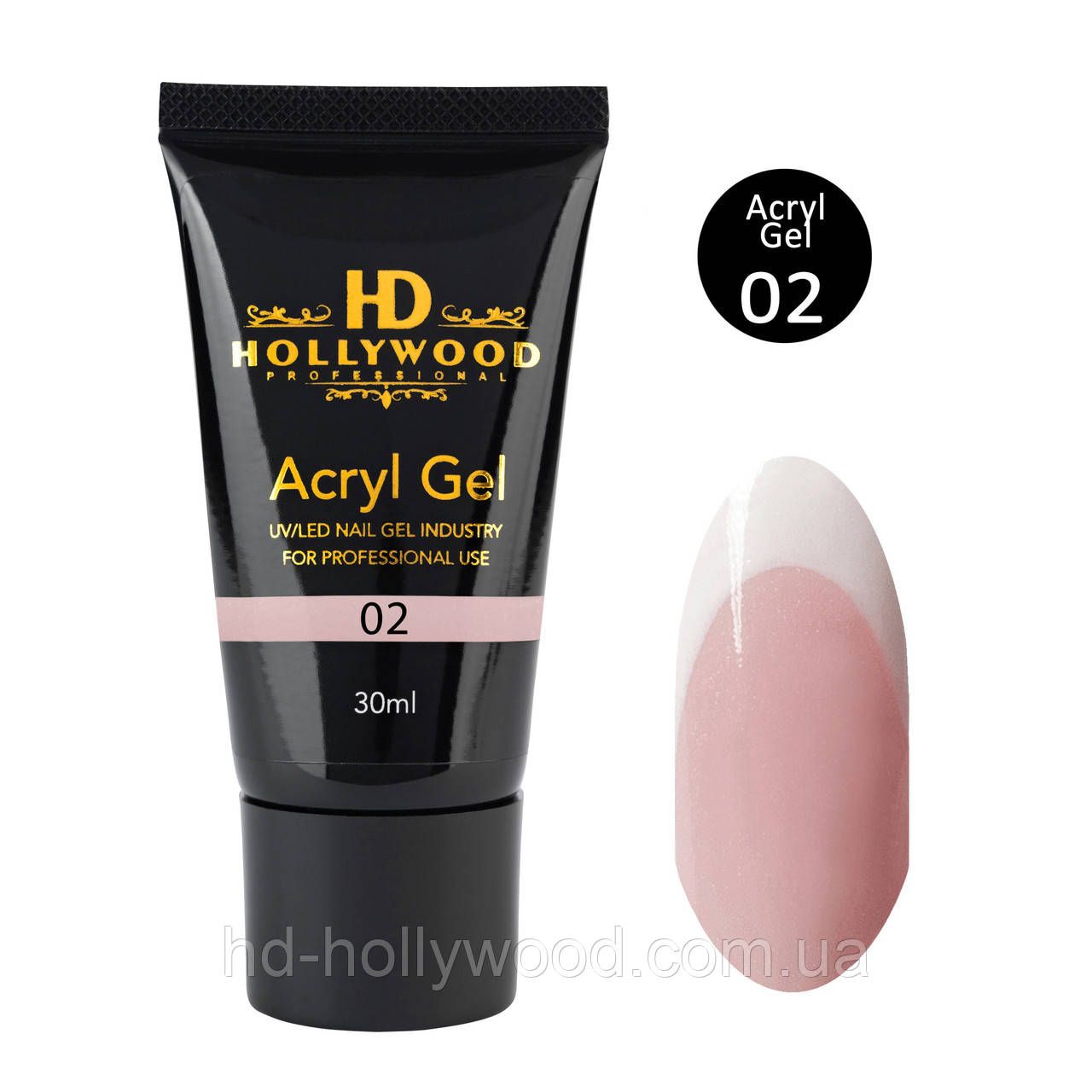 Акригель Акрилатик 02 Акрилгель Полігель HD Hollywood 30 мл, фото 1