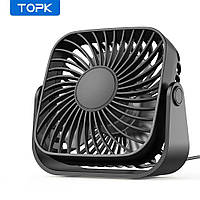 Настільний міні вентилятор TOPK з живленням від USB та обертанням на 360°