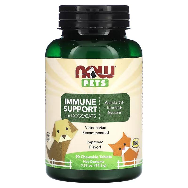 Підтримка імунітету, для собак і котів NOW Pets Immune Support for Dogs & Cats 90 жувальних таблеток