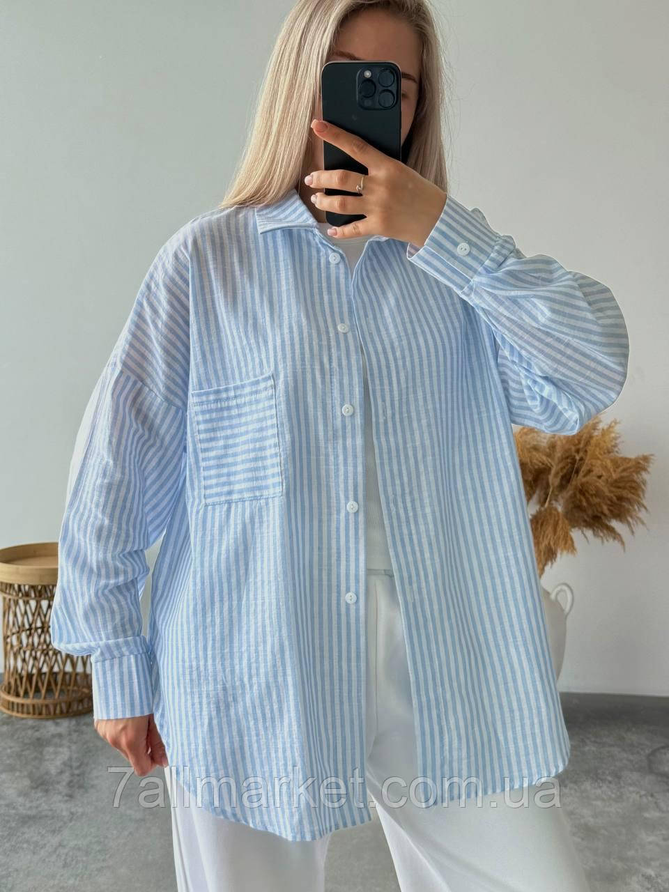 Сорочка жіноча льон розмір 42-46(3кв) "OLGA" купити недорого від прямого постачальника