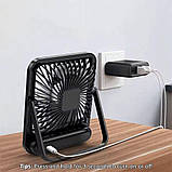 Бездротовий настільний вентилятор із дисплеєм | 5 швидкостей | акумулятор, фото 3