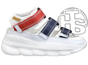 Жіночі сандалії Версаче Versace Chain Reaction Sandals White Blue Red