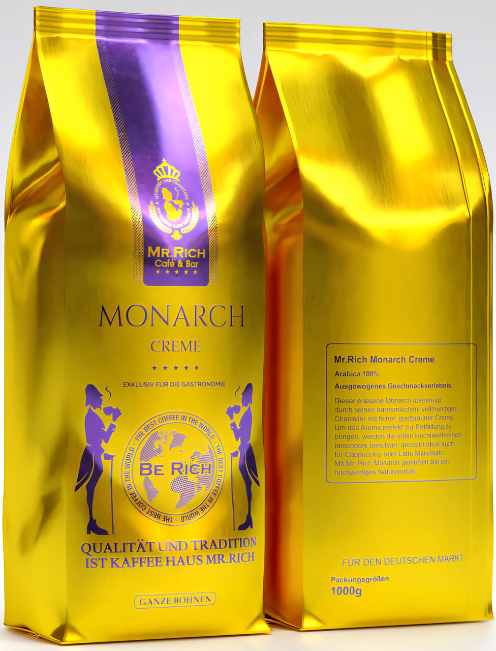 Кава в зернах Mr.Rich Monarch Creme 1кг смачна 100% арабіка, Німеччина
