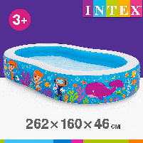 Надувний сімейний басейн Intex Райська лагуна 262×160×46 см — великий прямокутний басейн 640 л, арт. 56490NP, фото 3