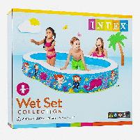 Надувний сімейний басейн Intex Райська лагуна 262×160×46 см — великий прямокутний басейн 640 л, арт. 56490NP, фото 4