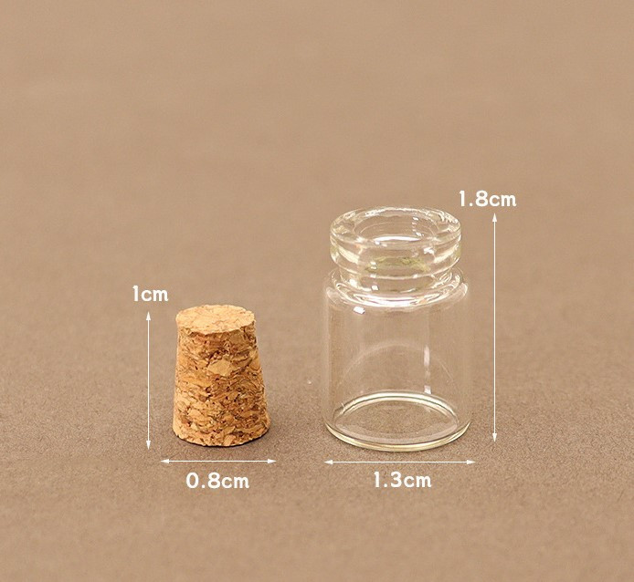 Мініатюра скляна баночка з кришкою 1.8 см, фото 1
