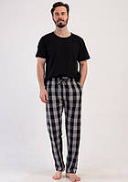 Піжамні штани в клітинку Vienetta Man сірі