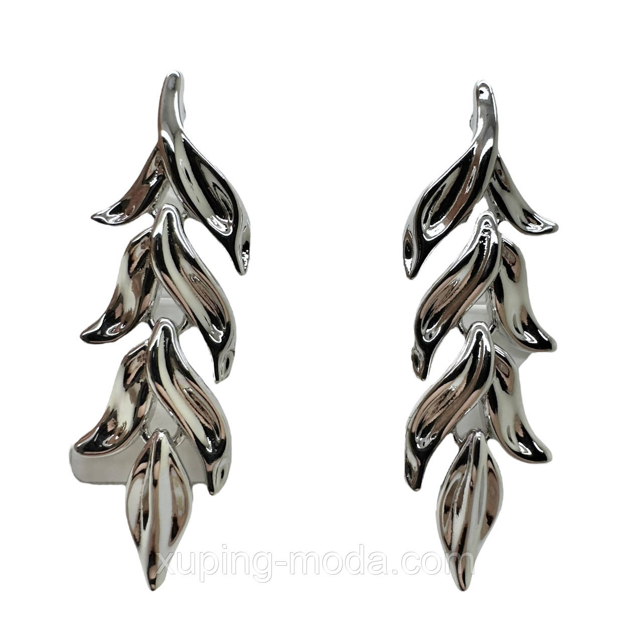 Сережки ксюпінг оптом. 35 мм. Родій, фото 1