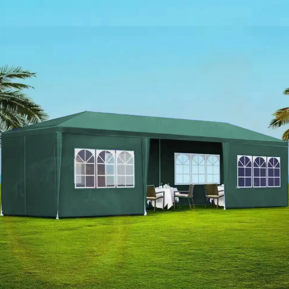Gazebo Green Вулична альтанка-намет 3x9 м з бічними панелями - міцна альтанка-укриття для весілля, патіо,