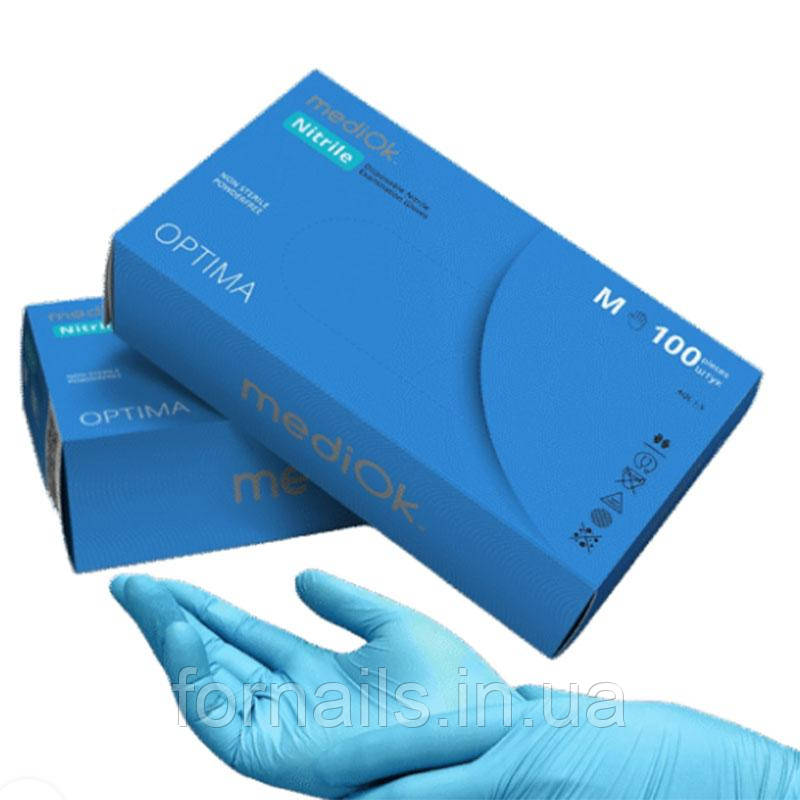 Рукавички нітрилові MediOk Optima 100 шт, M, фото 1
