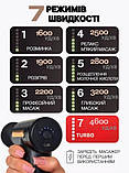 Перкусійний масажер для тіла Massage Gun | 6 режимів, 4 насадки, акумуляторний | Чорний, фото 8