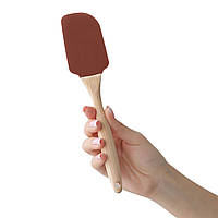 Лопатка силіконова кухонна з дерев'яною ручкою 22.5 см