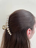 Краб для волосся Шанель із перлами/зручна шпилька для густого волосся, фото 2