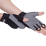Рукавички для фітнесу та силових тренувань Zelart SB-161589 Чорний-сірий (S-2XL), фото 4