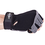 Рукавички для фітнесу та силових тренувань Zelart SB-161589 Чорний-сірий (S-2XL), фото 5