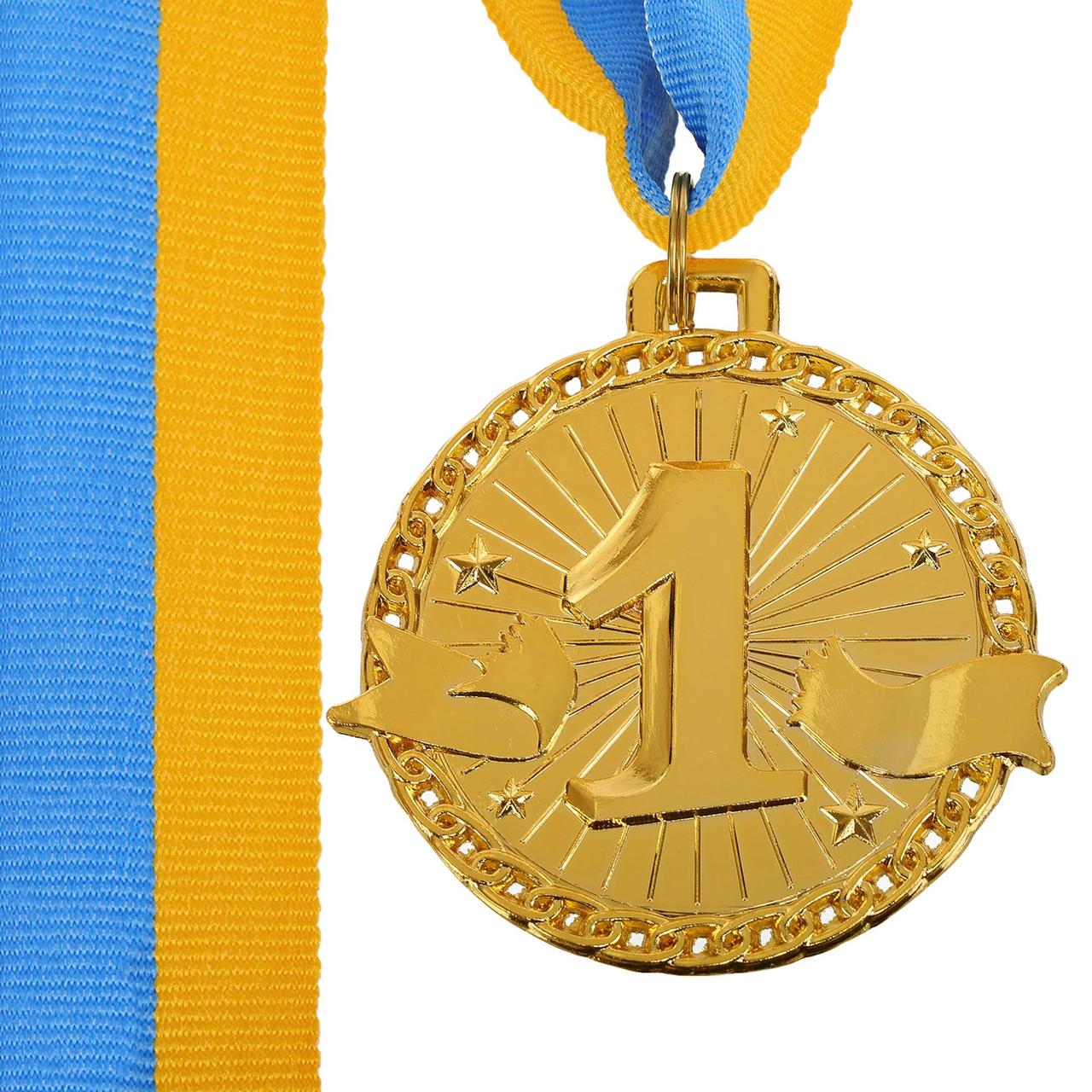 Медалі зі стрічкою 1 місце 6см C-0643-1, фото 1