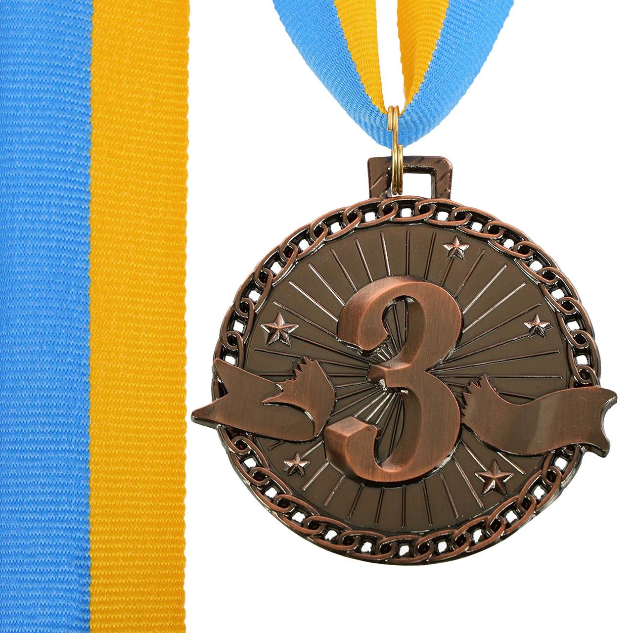 Медалі зі стрічкою 3 місце 6см C-0643-3, фото 1