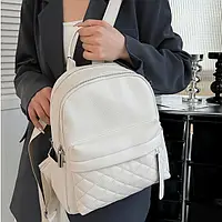 Женский кожаный наплечник городской 35х26х17, рюкзак из натуральной кожи, белый