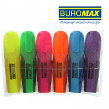 Набір BUROMAX 8904-94 із 6-х текст-маркерів NEON з гумовими вставками (1/8)