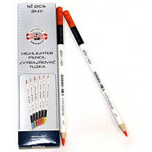 Олівець-текстовиділяч KOH-I-NOOR 3411/2 Hidhlighter кольор. ПОМАРАНЧЕВИЙ 1шт (1/12)