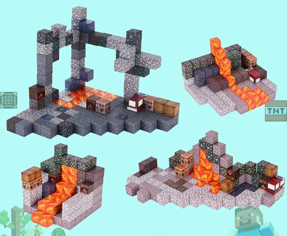 Магнітний конструктор Майнкрафт Minecraft Розвідка (128 деталей) від Obetty