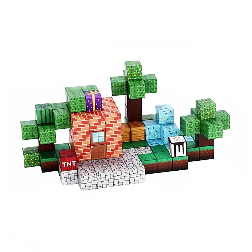 Магнітний конструктор Майнкрафт Minecraft Сад (108 блоків) від Obetty