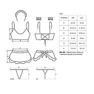 Атласний еротичний костюм покоївки Obsessive Maid set S/M, black, 5 предметів, фото 3
