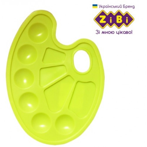 Палітра Zibi 6920-08 овальна пластикова жовта (5 шт в упаковці)