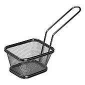 Кошик сервірувальний для фрі та снеків 10.5×9×5.5 см з гальванічним покриттям Чорний HP-19-4-S-B