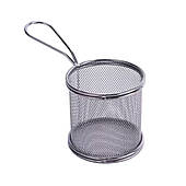 Кошик сервірувальний для фрі та снеків 9×9×9 см з гальванічним покриттям Чорний HP-19-5-B