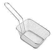 Кошик сервірувальний для подачі фрі та снеків 14×10×6.5 см з нержавіючої сталі посуд для подачі HP-19-8