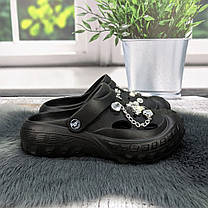 Крокси жіночі на об'ємній підошві Jose Amorales чорні з прикрасами 4980-5, фото 3