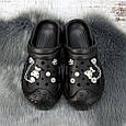 Крокси жіночі на об'ємній підошві Jose Amorales чорні з прикрасами 4980-5, фото 5
