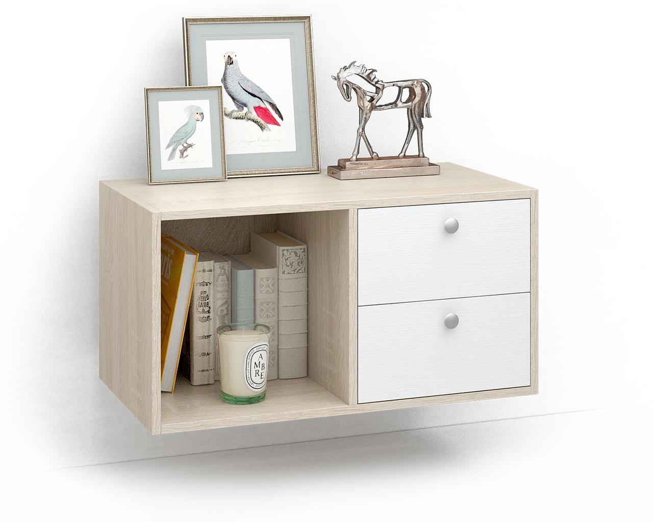 Підвісна тумба Прайм-21-6 ДУБ СОНОМА-БІЛА АЛЯСКА, фото 1