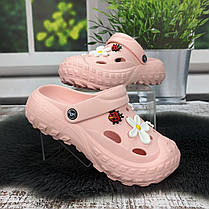 Крокси жіночі на об'ємній підошві Jose Amorales рожевого кольору з джибітсами 4980-3, фото 2