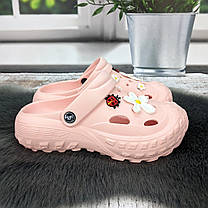 Крокси жіночі на об'ємній підошві Jose Amorales рожевого кольору з джибітсами 4980-3, фото 3