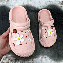 Крокси жіночі на об'ємній підошві Jose Amorales рожевого кольору з джибітсами 4980-3, фото 5