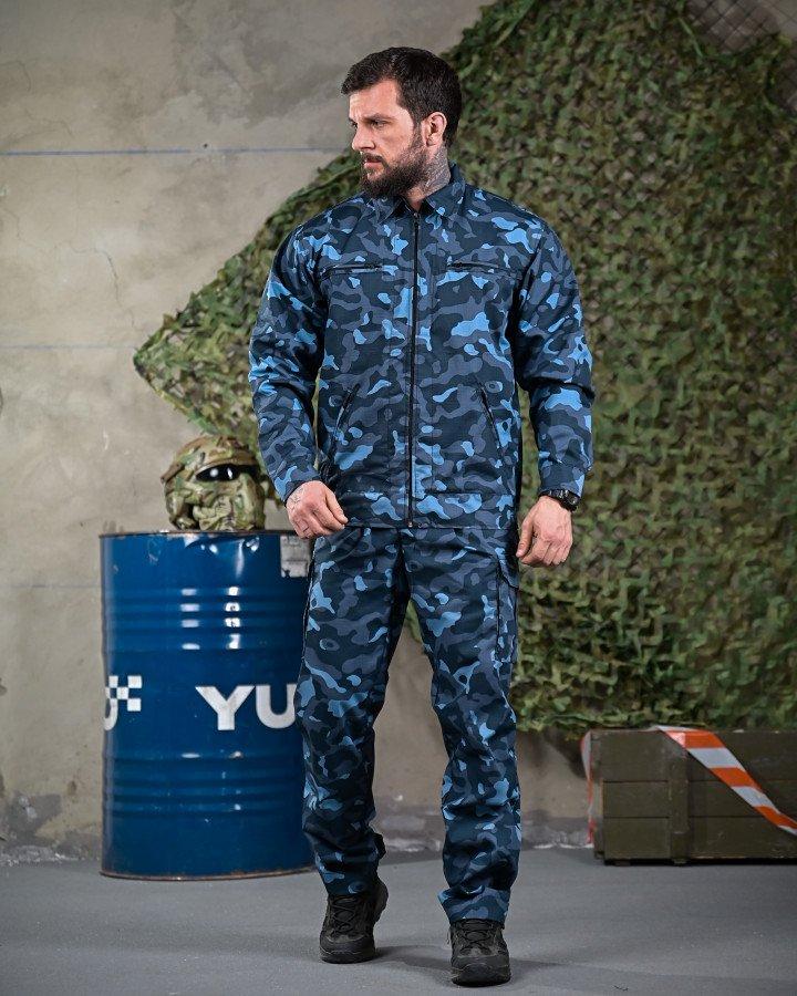 Тактичний костюм синій мультикам міський для охорони ріп-стоп ПП7654 ТМ, фото 1