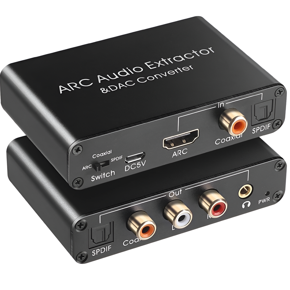 HDMI ARC аудіо екстрактор 192kHz Addap HAE-03, ЦАП - конвертер звуку з HDMI / SPDIF / Coaxial на RCA / AUX 3.5 мм / SPDIF /