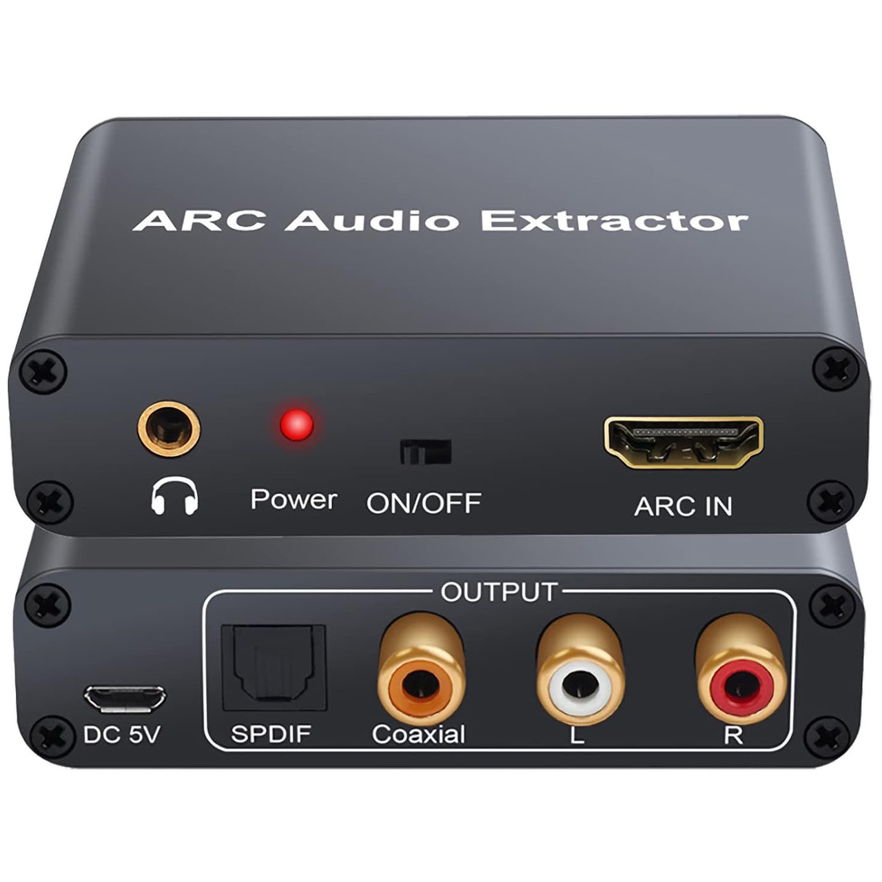 HDMI ARC аудіо екстрактор Addap HAE-04, конвертер звуку з HDMI на RCA / Toslink (SPDIF) / Coaxial / AUX 3.5 мм для ТВ, саундбарів