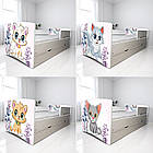 Ліжко для дівчинки Кошенятко з шухлядою на ламелях + захисний бортик, фото 4