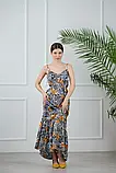 Сарафан Azuri жіночий штапель принт квіти 44 сірий, фото 6