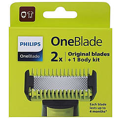 Змінні леза Philips OneBlade Body Kit QP620/50 2 шт + насадка для тіла