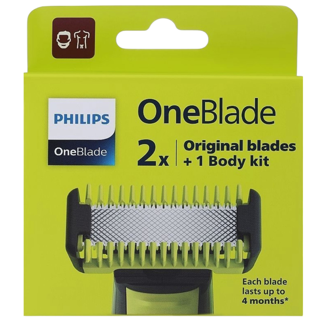 Змінні леза Philips OneBlade Body Kit QP620/50 2 шт + насадка для тіла, фото 1