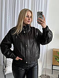 Жіночий шкіряний Бомбер "Віжиталь: Код Свободи" 50/2XL, фото 3