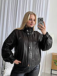 Жіночий шкіряний Бомбер "Віжиталь: Код Свободи" 50/2XL, фото 4