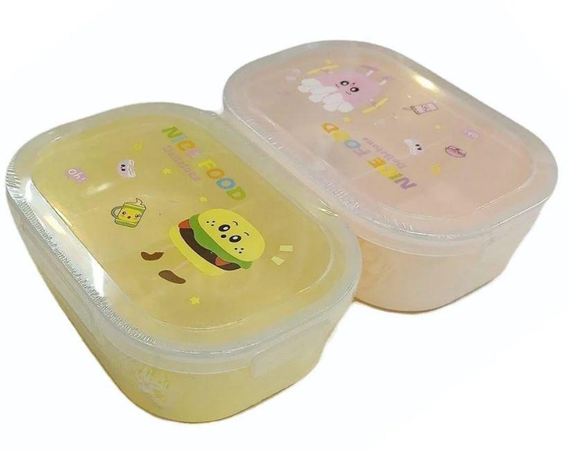 Ланчбокс контейнер для їжі 2 відділи Герметичний пластиковий контейнер зі столовими приладами, фото 1