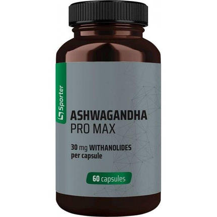 Екстракт кореня ашвагандха Sporter Ashwagandha Pro MAX 60 капс., фото 1